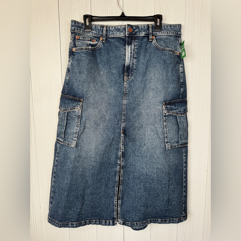 GAP Denim Cargo Maxi Skirt 31/12 - Picture 3 of 9